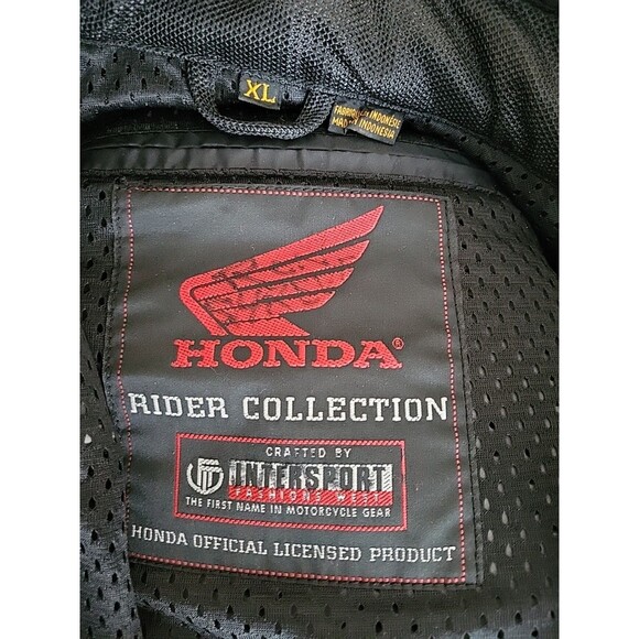 Honda Motorcycle Padded Jacket Men XL Rider Collection Intersport Black EUC - Picture 7 of 11